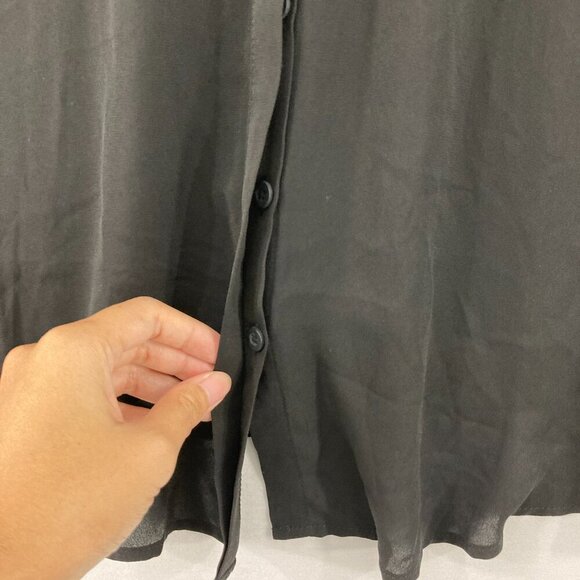 New Torrid 3X Madison Georgette Ruffle Mock Neck Button Up Shirt Preppy Office - Picture 7 of 12